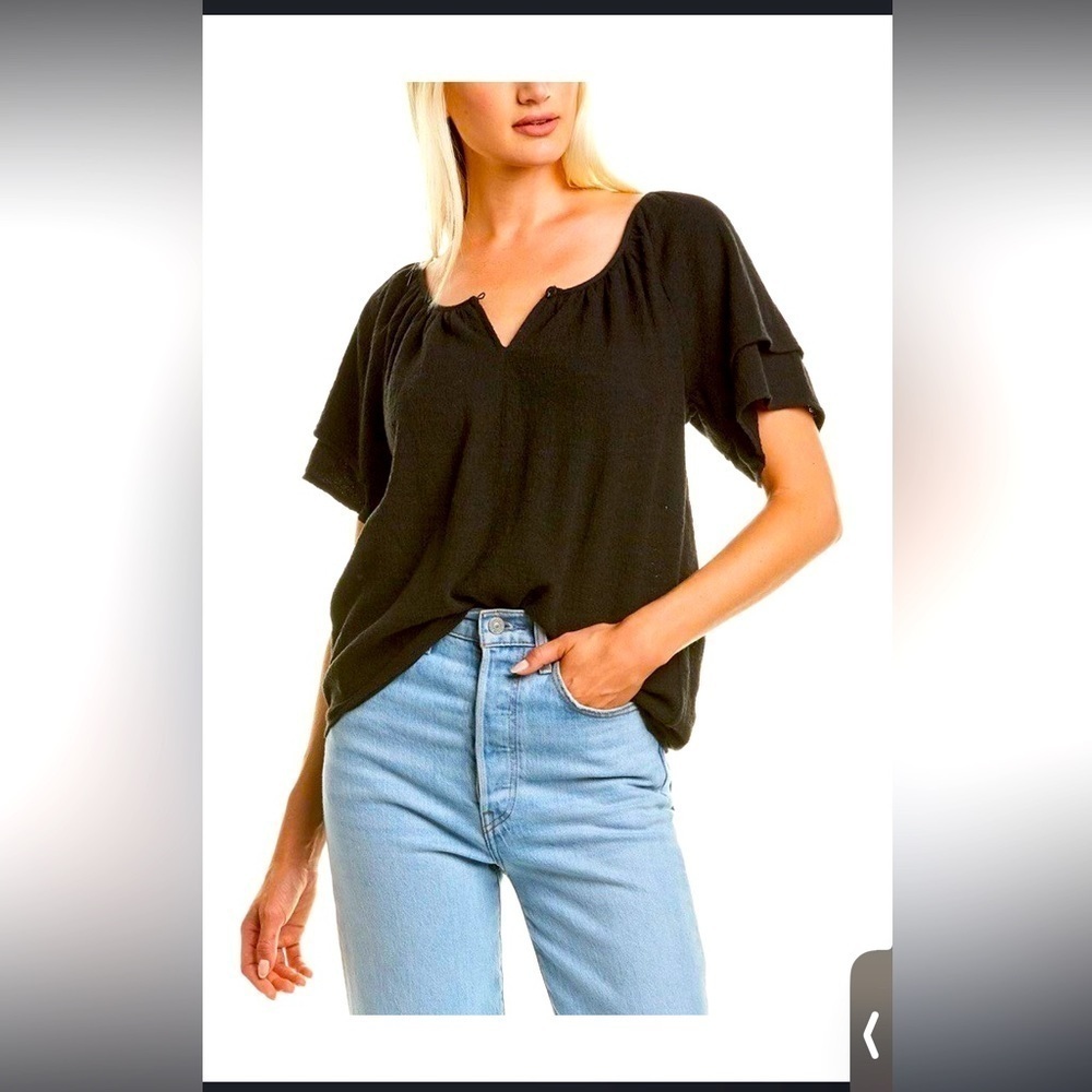 Madewell Texture & Thread Tiered Sleeve Top NWT - Picture 1 of 5